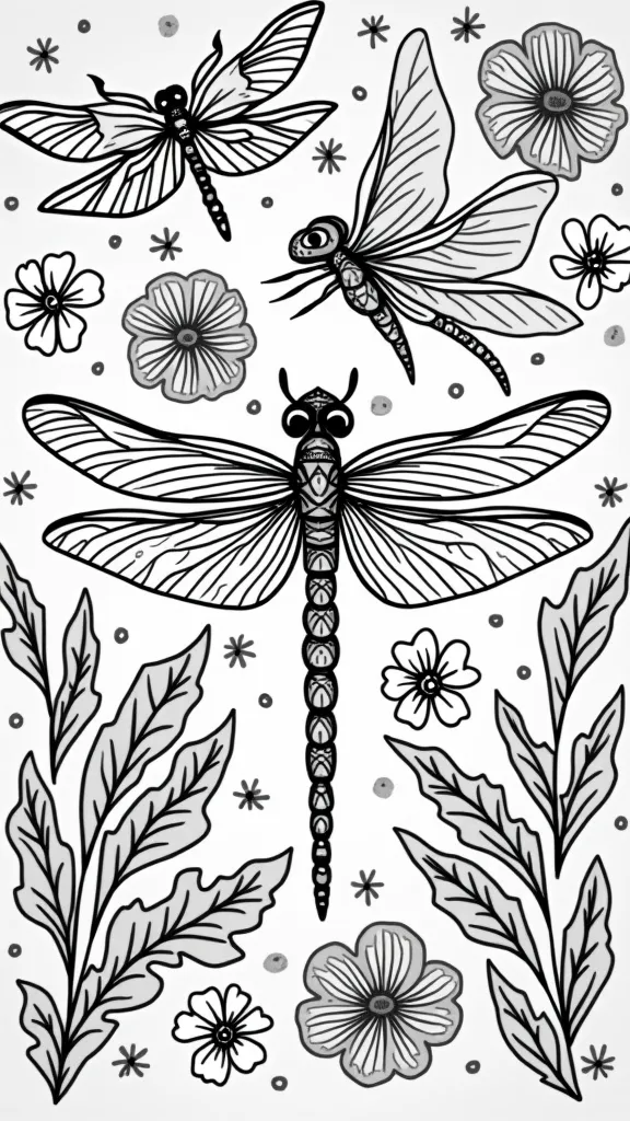 printable dragonfly coloring pages